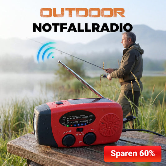 ⏳Zeitlich begrenztes Angebot⏳ Solar-Kurbelradio mit AM/FM-Empfang – 3-LED-Taschenlampe, USB-Notladefunktion und 600-mAh-Akku