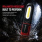 🔥SAKERPLUS Wiederaufladbare Arbeitsleuchte, 3000LM COB LED Magnetische Mechanikerlampe mit 360° Schwenkbügel, 180° Verstellbarem Ständer, Taschenlampen-Modus, USB-C Ladung, IP54 Wasserbeständig für Autoreparatur, Garage & Camping