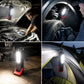 🔥SAKERPLUS Wiederaufladbare Arbeitsleuchte, 3000LM COB LED Magnetische Mechanikerlampe mit 360° Schwenkbügel, 180° Verstellbarem Ständer, Taschenlampen-Modus, USB-C Ladung, IP54 Wasserbeständig für Autoreparatur, Garage & Camping
