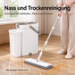 🔥Bestseller🔥Joybos Flachwischer-Set mit Eimer | Boden- und Fensterreiniger für Nass- und Trockenreinigung, 2 Mikrofaserbezüge