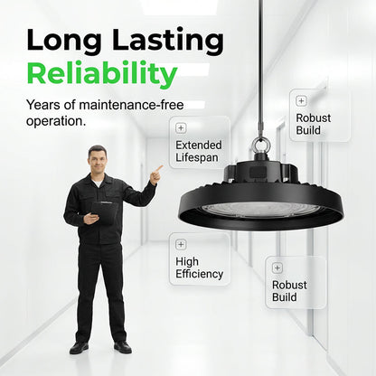 【💡Limitiertes Angebot – 50 % Rabatt !】🏭 Robuste UFO-LED-Hochregallampe 🔧⚡ – Hohe Helligkeit, spart 70% Energie, ideal für Lager & Werkstätten. 5 Jahre Garantie, sofort lieferbar. Preis-Leistungs-Sieger!