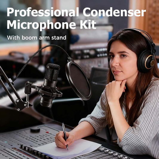 Kit microphone à condensateur professionnel avec bras de support