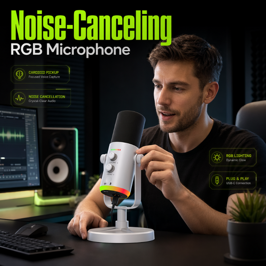 【🔥Limitiertes Angebot – 50% Rabatt】✅USB XLR Aufnahmemikrofon mit Echokontrolle und Geräuschunterdrückung