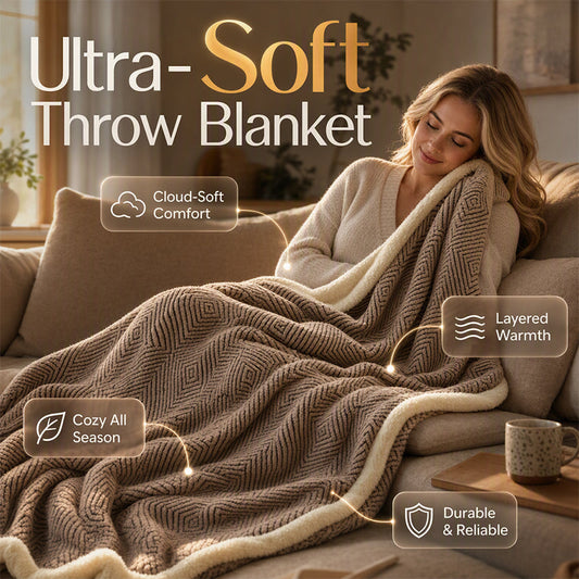 🛋️✨ Doppellagige Kuscheldecke aus weichem Stoff – Extra warme Sofadecke für Zuhause, Sofa und Bett