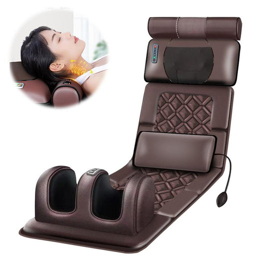 Elektrisches Massage-Matratzen — multifunktionaler Körper-Massagegerät mit Wärmefunktion, Nacken- und Lendenwirbelkissen, ausgestattet mit beheizten Airbags für Rücken und Taille.