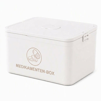 💊 Große Medikamenten-Aufbewahrungsbox aus Kunststoff – Mehrlagig, unterteilt & tragbar für Haushalt & Notfall ✨
